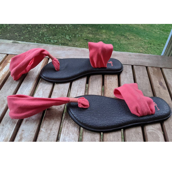 Sanuk Yoga Sling 2 Sandals Size 6 Pink Coral - Picture 6 of 7